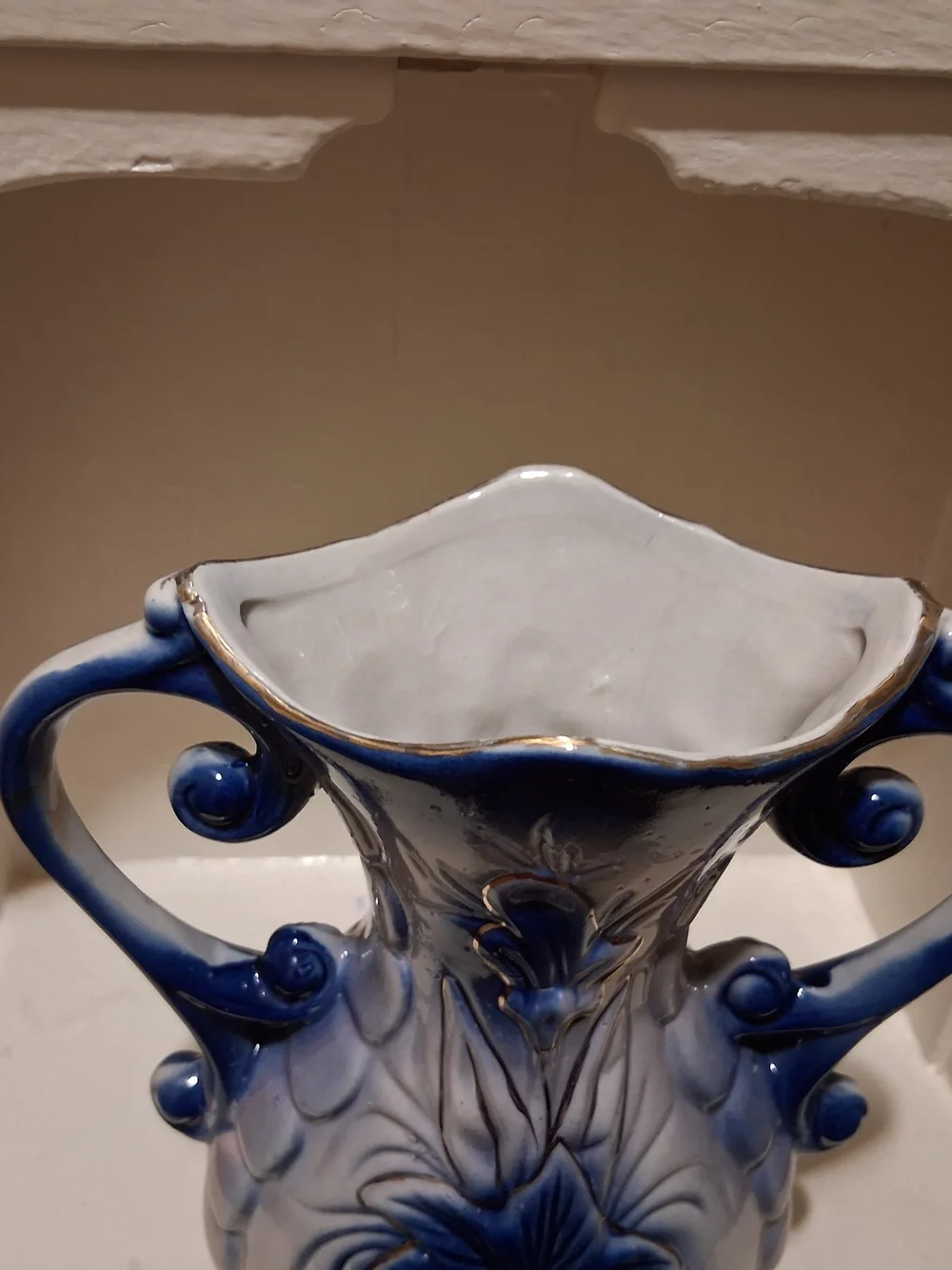 Vintage Lusterware Hand Painted Twin Handled Vase